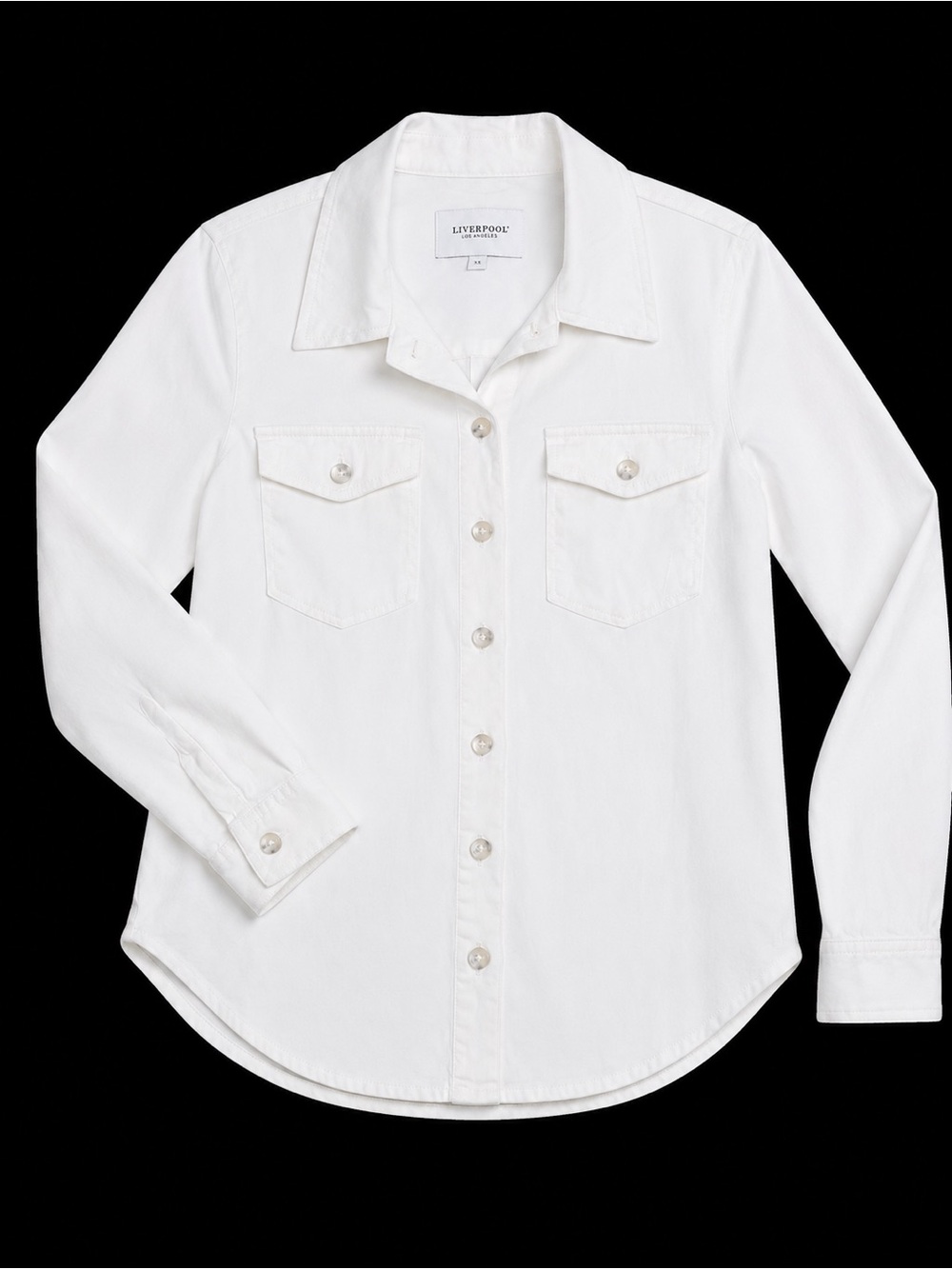 Liverpool White Button-Down Shirt with Chest Pockets